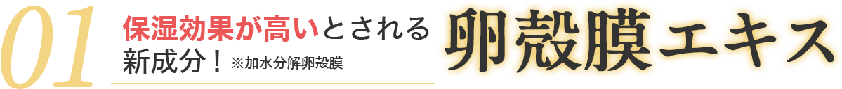 保湿効果が高いとされる新成分!※加水分解卵殻膜 卵殻膜エキス